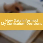 How Data Informed My Curriculum Decisions