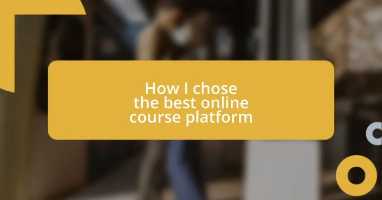 How I chose the best online course platform