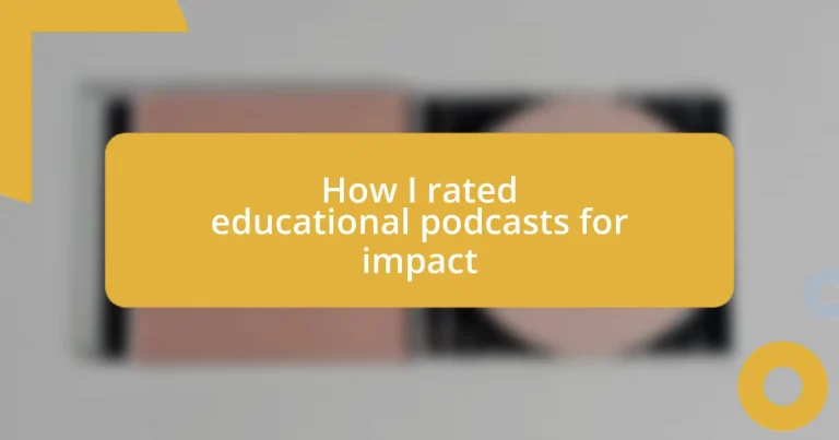 How I rated educational podcasts for impact