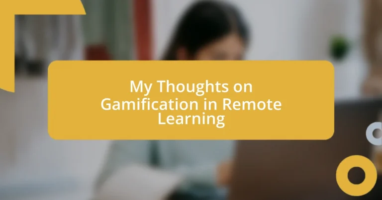 My Thoughts on Gamification in Remote Learning